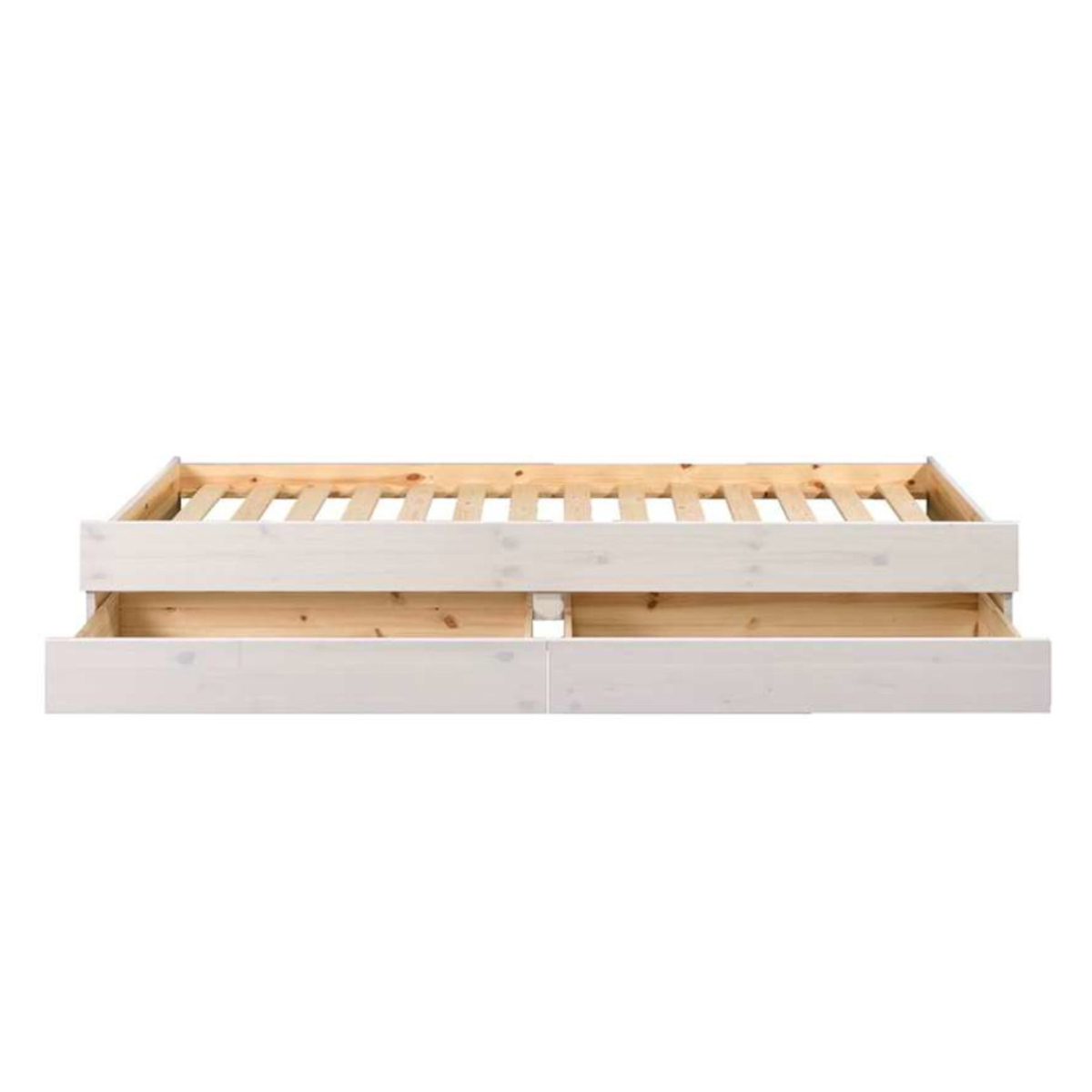Lit banquette gigogne Bois massif  ALMA blanc, AKITEN RETAIL