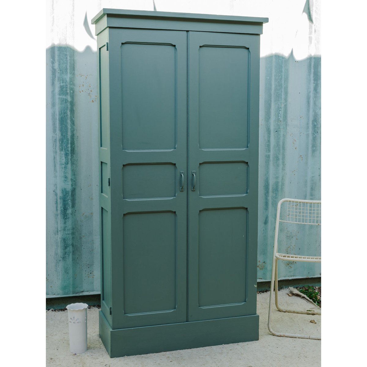 Armoire en bois vert Blandine N°527 - Bon état vert, DEBONGOUT