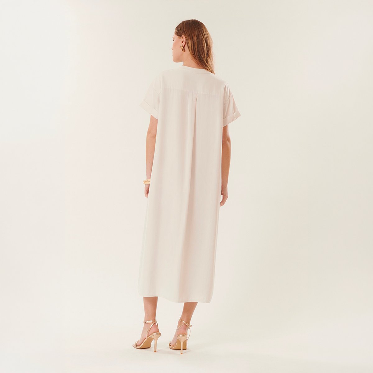 Robe midi fluide TERRY blanc ecru, BENOA