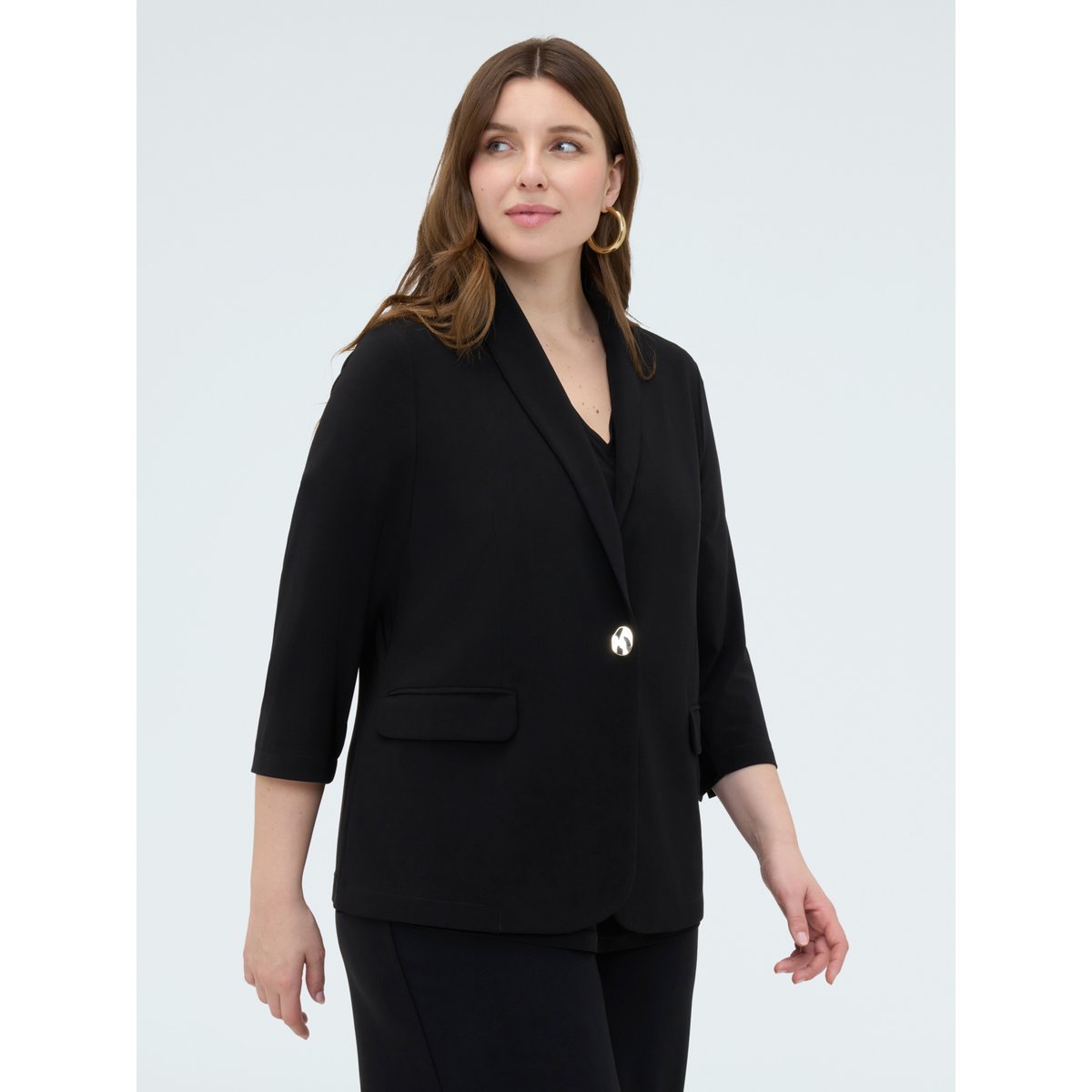 Blazer avec manches trois-quarts noir, FIORELLA RUBINO