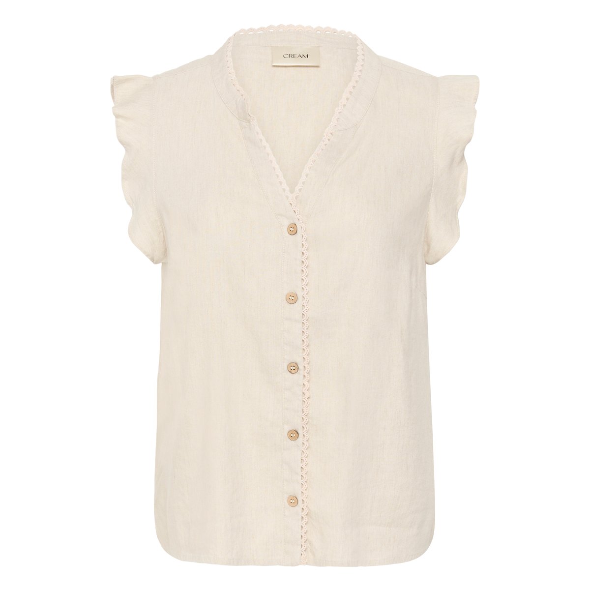Blouse sans manches beige perfectly pale melange, CREAM