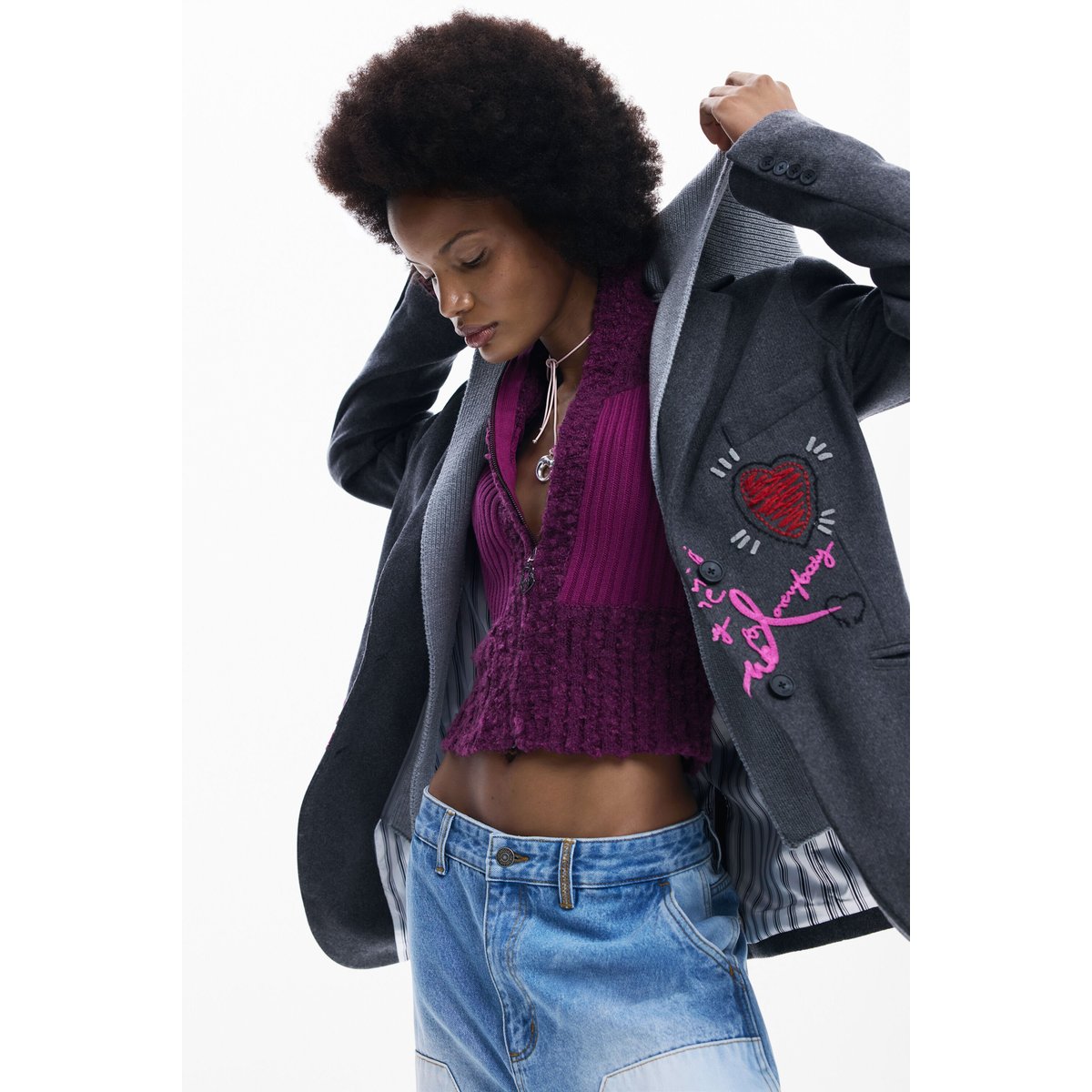 Blazer combinée capuche noir, DESIGUAL
