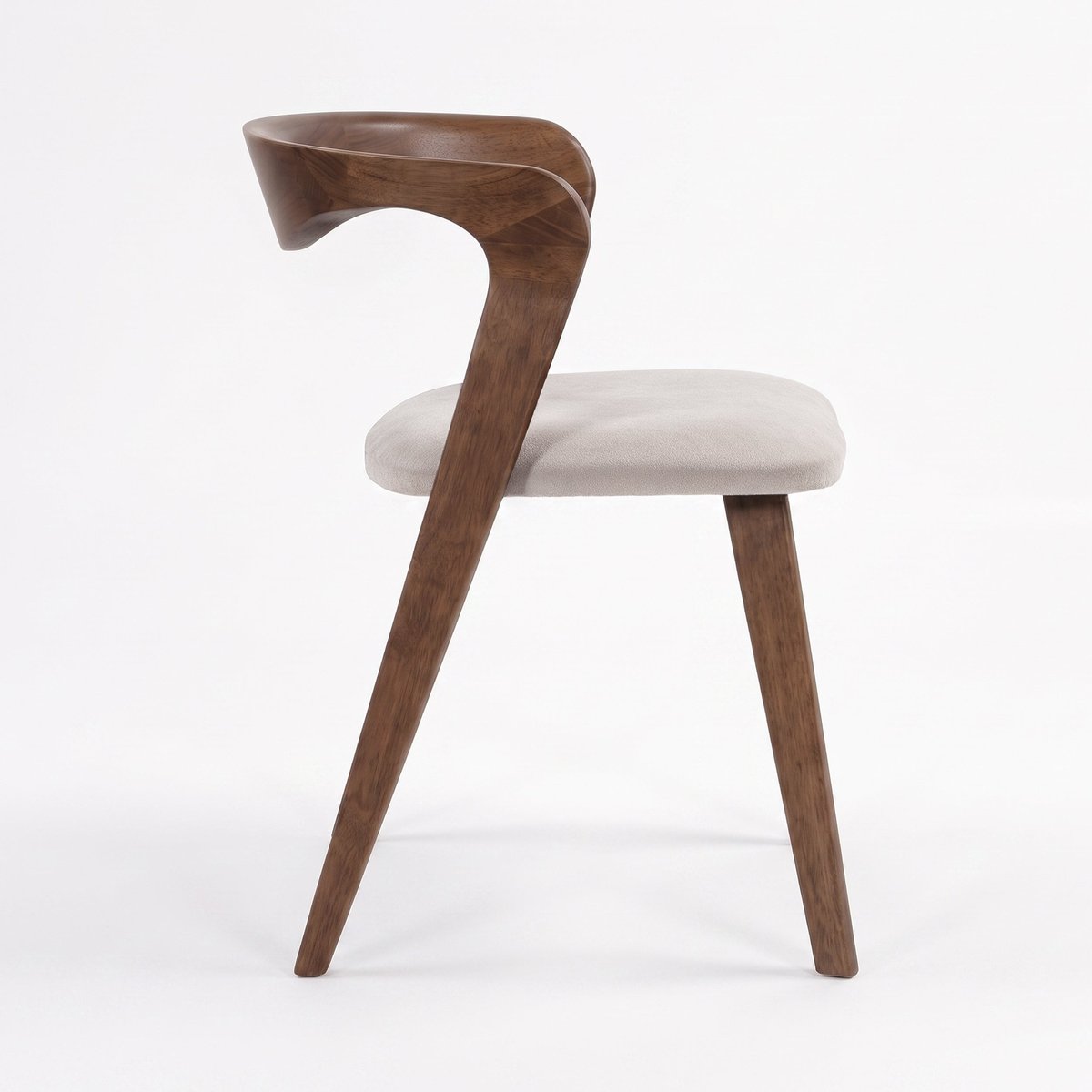Chaise en bois d'hévéa et tissu - VEGA marron, MAISON PAVANE