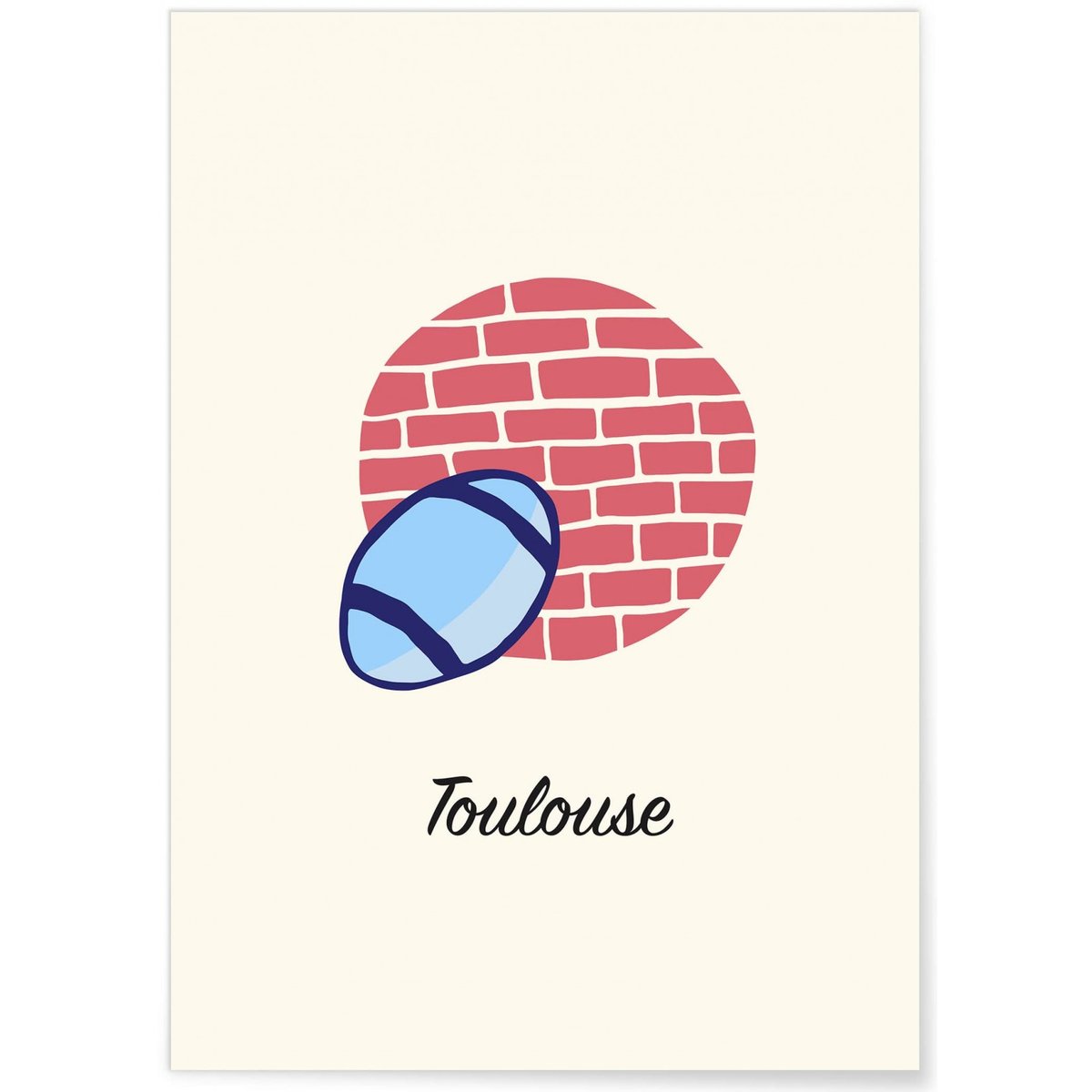 Affiche ville Minimaliste Toulouse blanc, L'AFFICHERIE