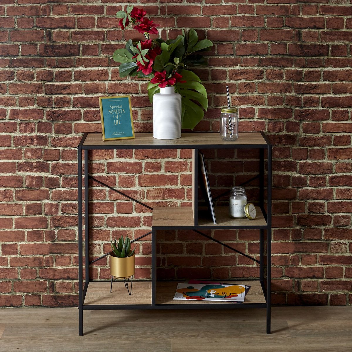 Etagère 3 niveaux design industriel EDISON noir, THE HOME DECO FACTORY