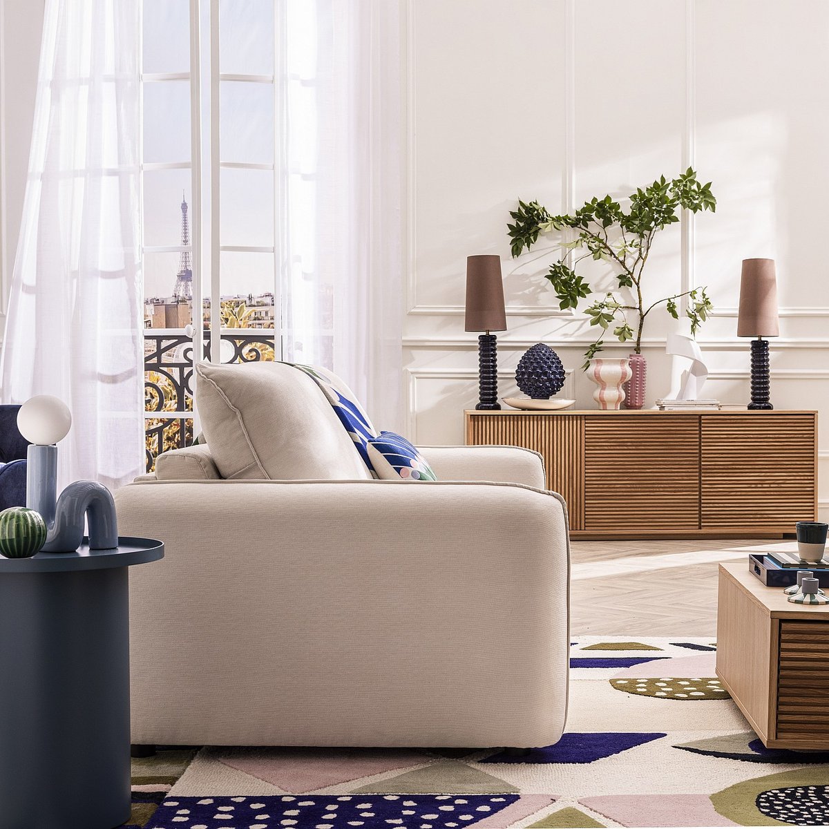 Buffet chêne strié MAX naturel clair, HABITAT