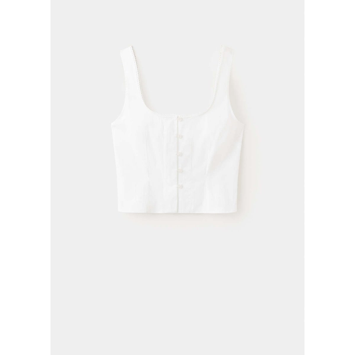 Blouse à boutons détail en dentelle blanc cassé, MANGO
