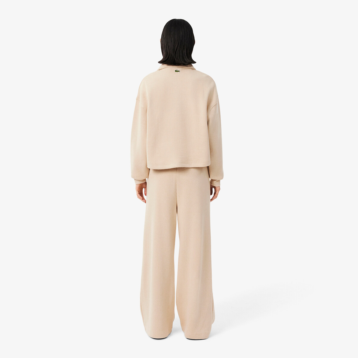 Pantalon jogging large beige, LACOSTE