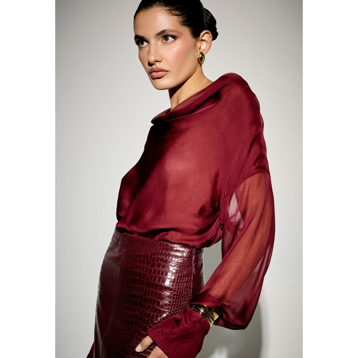 Body En Soie Leonie rouge, GUESS