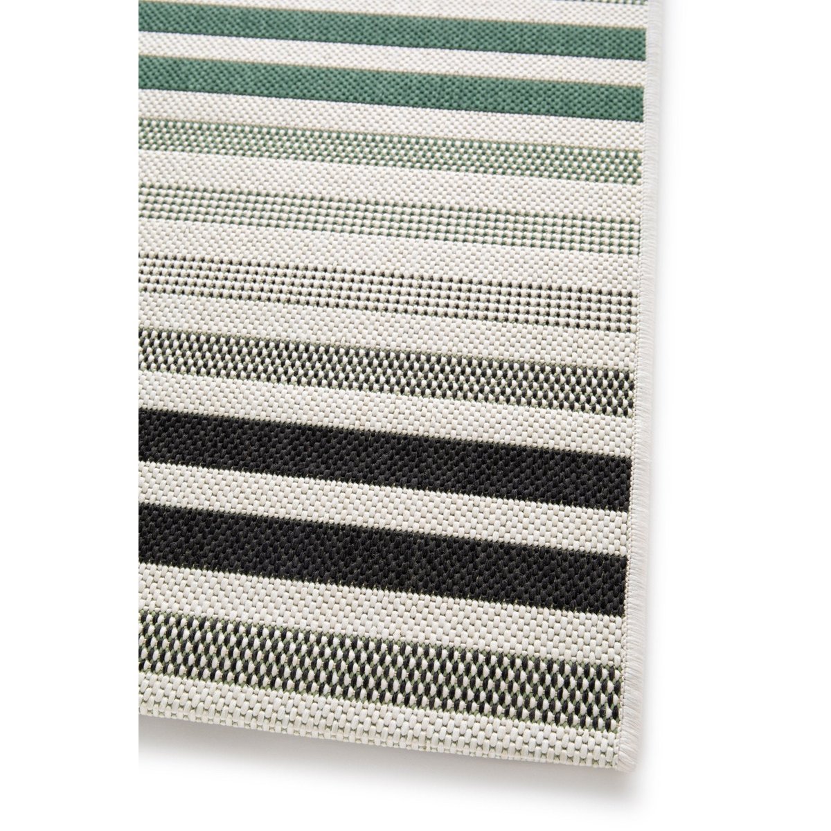 Tapis rayé graphique intérieur extérieur KADENCE vert naturel, AFK LIVING