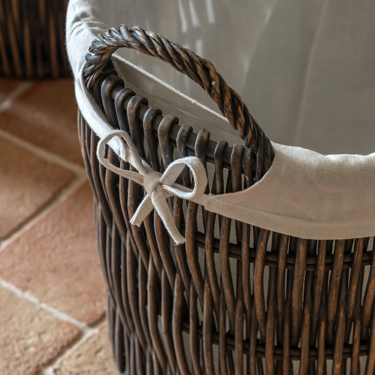 Set of 2 Nest Baskets with Linen Lining natural, SO'HOME