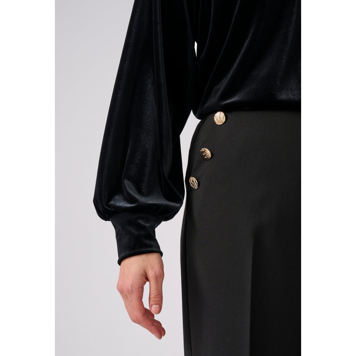 T-shirt en velours ras noir, DAMART