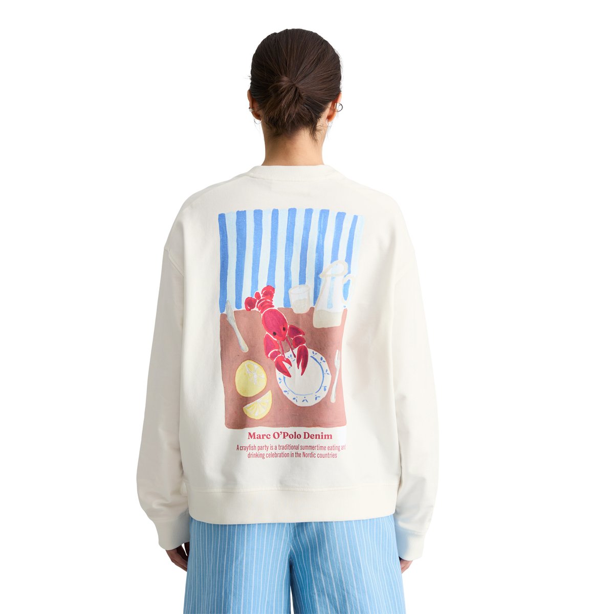 Sweat-shirt oversize avec un imprimé marquant dans le dos blanc, MARC O’POLO DENIM