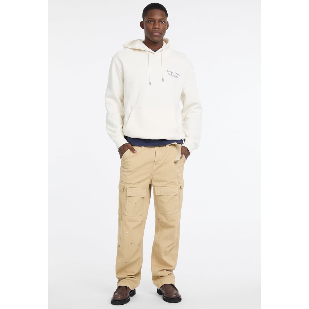 Pantalon Cargo En Twill marron, GUESS JEANS
