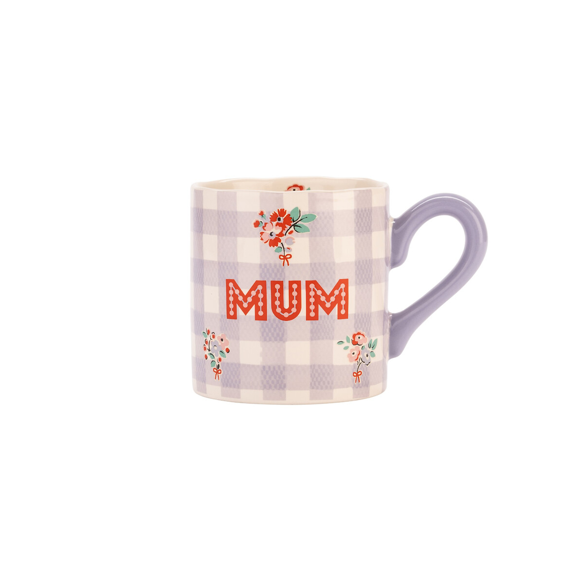 Gingham Mum Shortie Mug purple, CATH KIDSTON