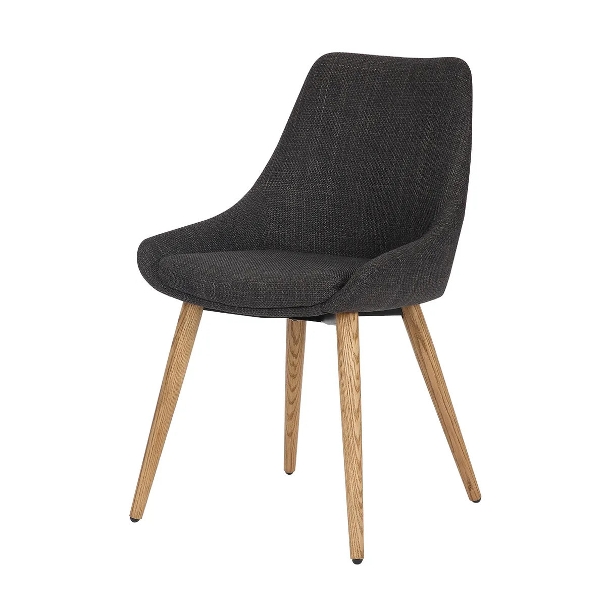 Lot de 2 chaises en tissu et bois - NAPOLI anthracite, MATHI DESIGN
