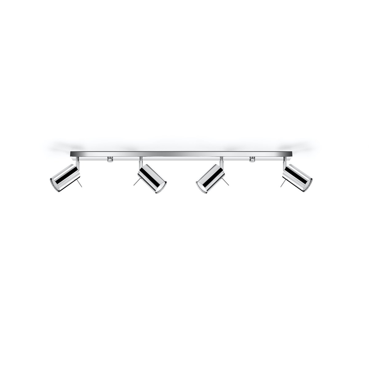 Plafonnier Acier Chrome GU10 4 Ring Line gris, EDEN