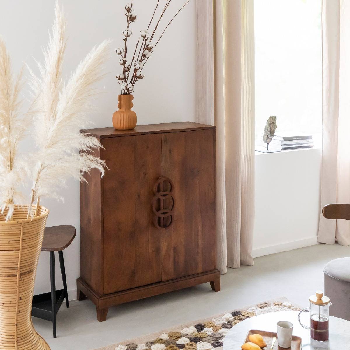 Buffet en bois d'acacia QUILLA bois foncé, MADE IN MEUBLES