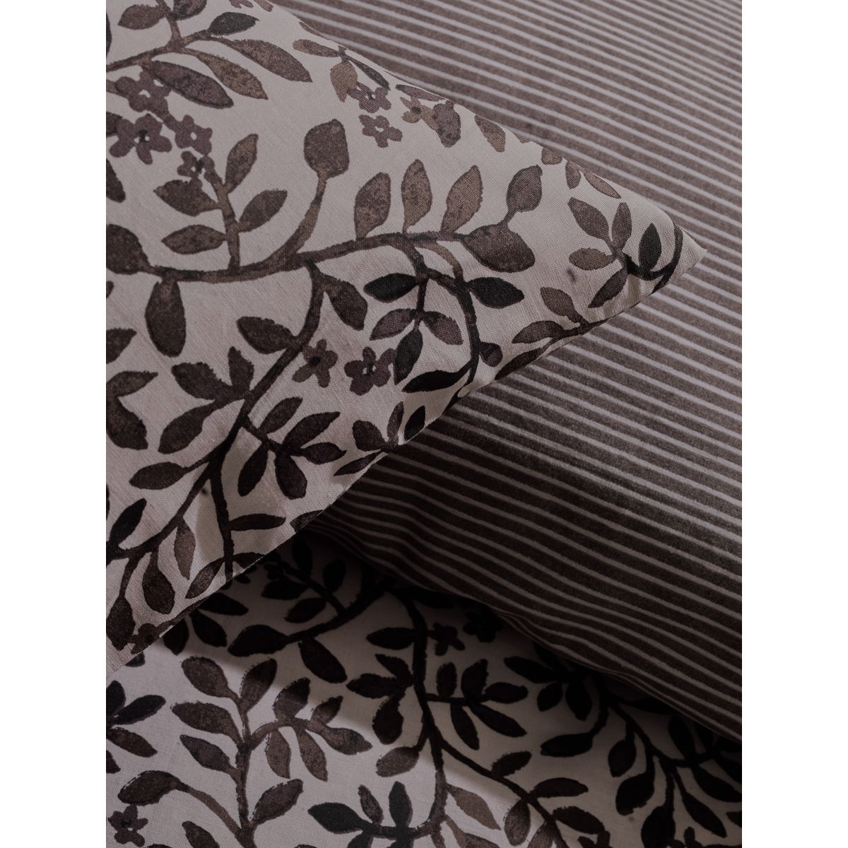Parure de lit en coton, lot 2 feuille retombante brun chocolat, NEXT