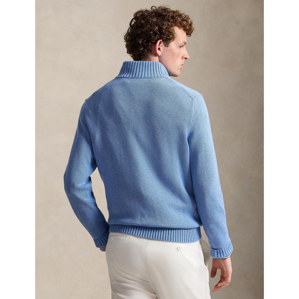 Trui met halve rits, in katoen koningsblauw, POLO RALPH LAUREN