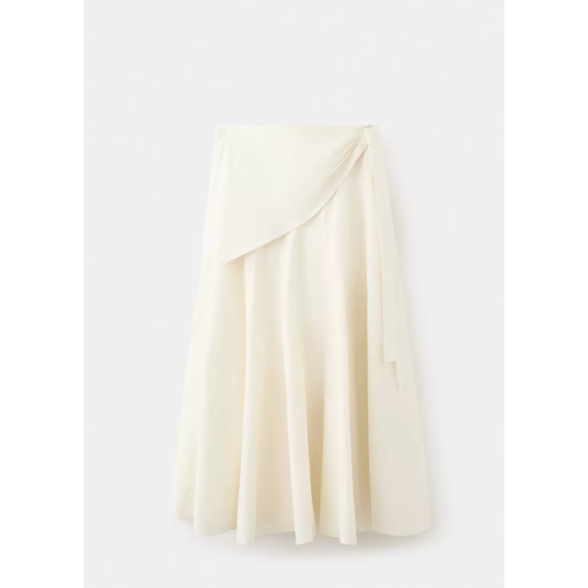 Jupe évasée détail foulard blanc cassé, MANGO