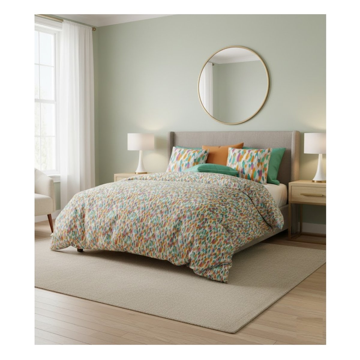 Parure de lit Confettis orange, EDEN