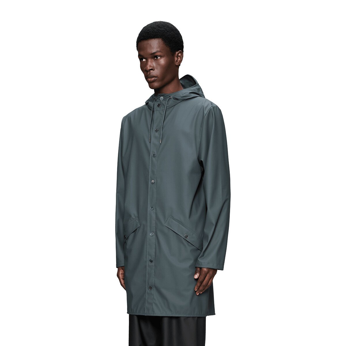 Veste zippée imperméable à capuche unisexe dark grey, RAINS