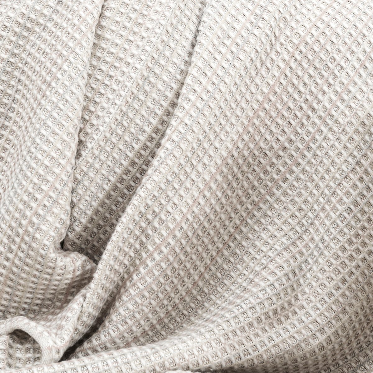 Plaid jacquard à franges IZAD beige et gris, MAGMA HEIMTEX