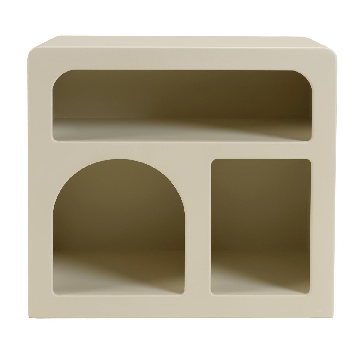 Chevet 3 niches 50x30cm en bois peint couleur beige NELIA beige, PIER IMPORT