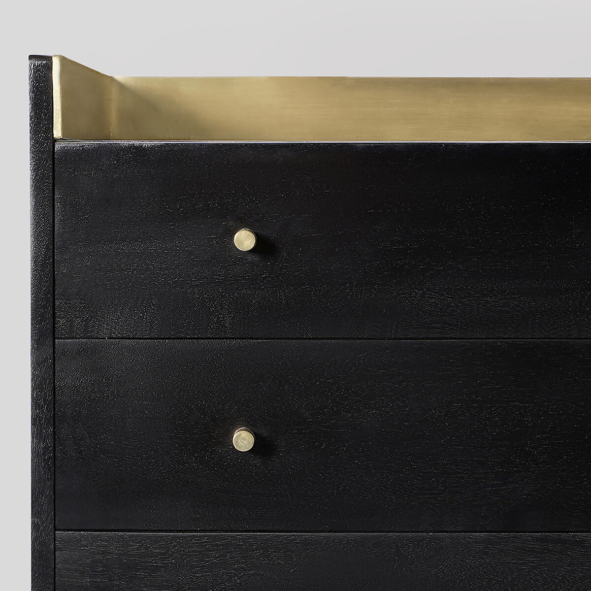 Fresco Mango Wood 5 Drawer Chest Of Drawers black, SWOON