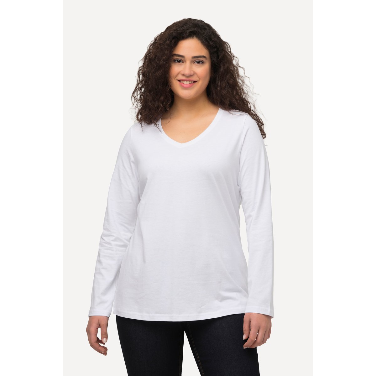 T-shirt Coupe Slim Fit blanc neige, ULLA POPKEN