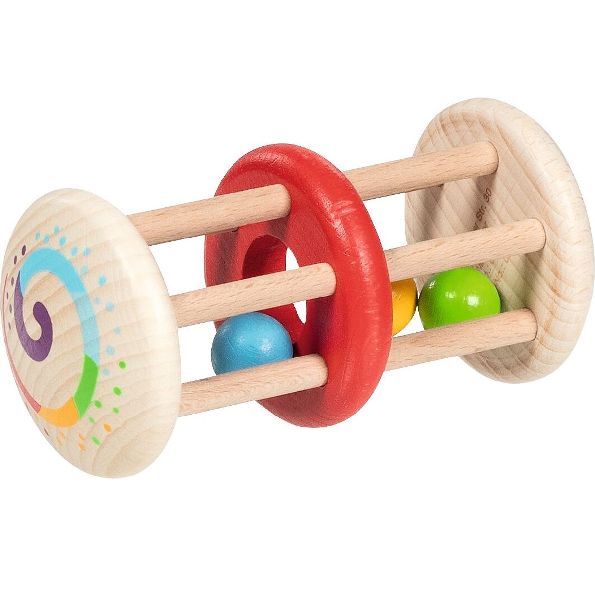 Hochet double cage à grelot beige, GOKI