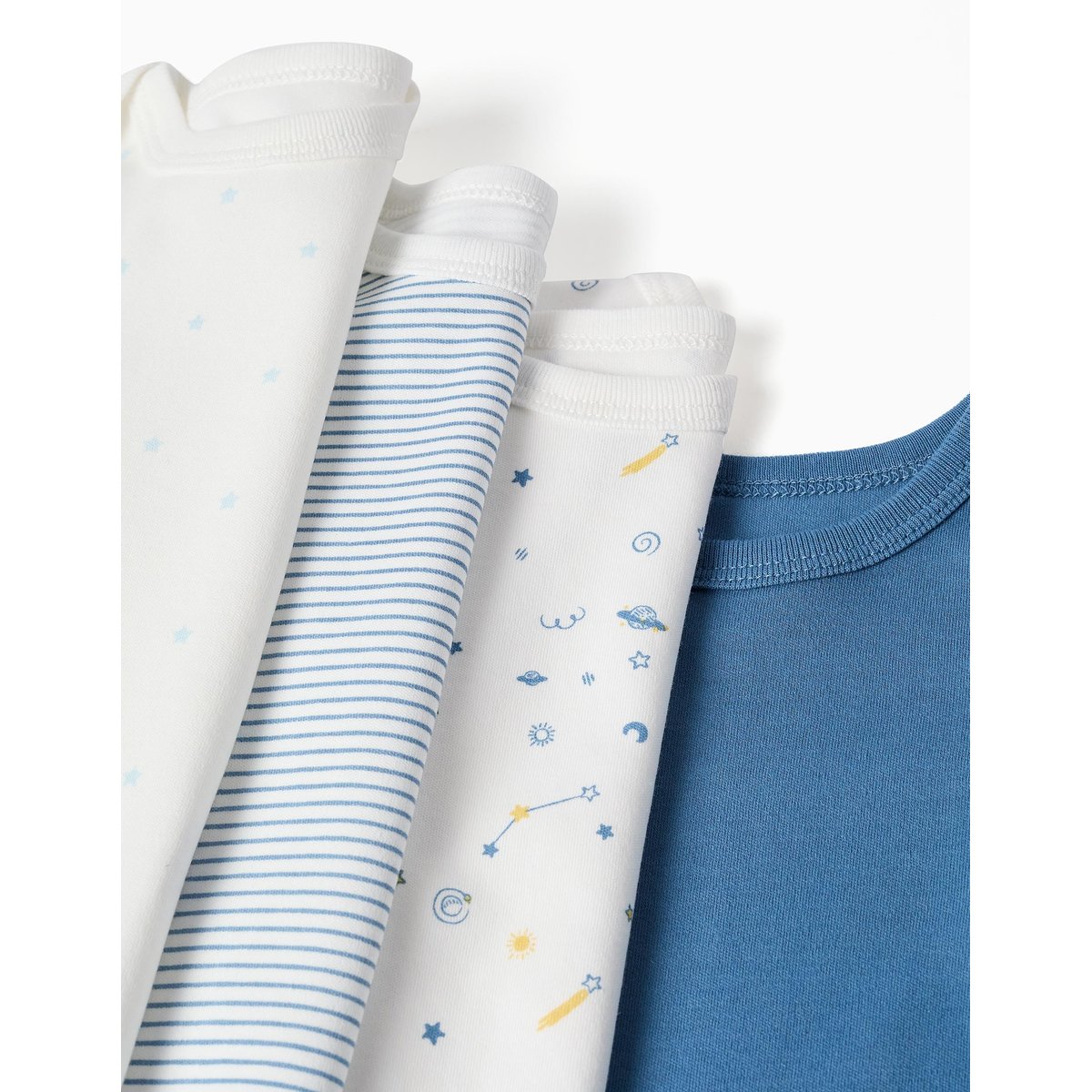 Lot de 4 bodies en coton unis/imprimés multicolore, ZIPPY