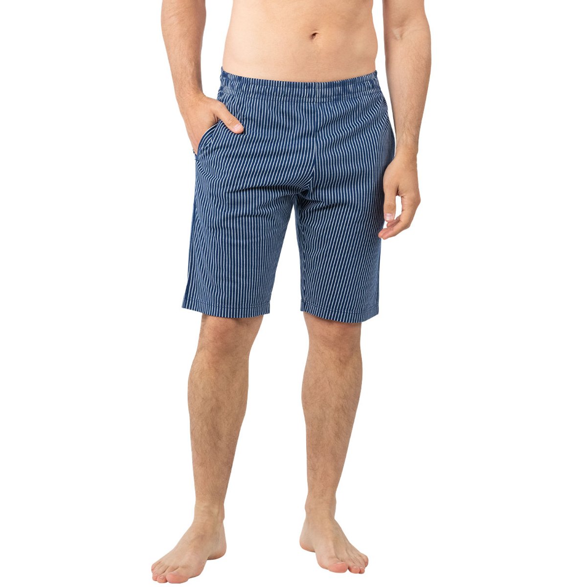 Pyjama court col V COTON BIO vert/bleu, EMINENCE