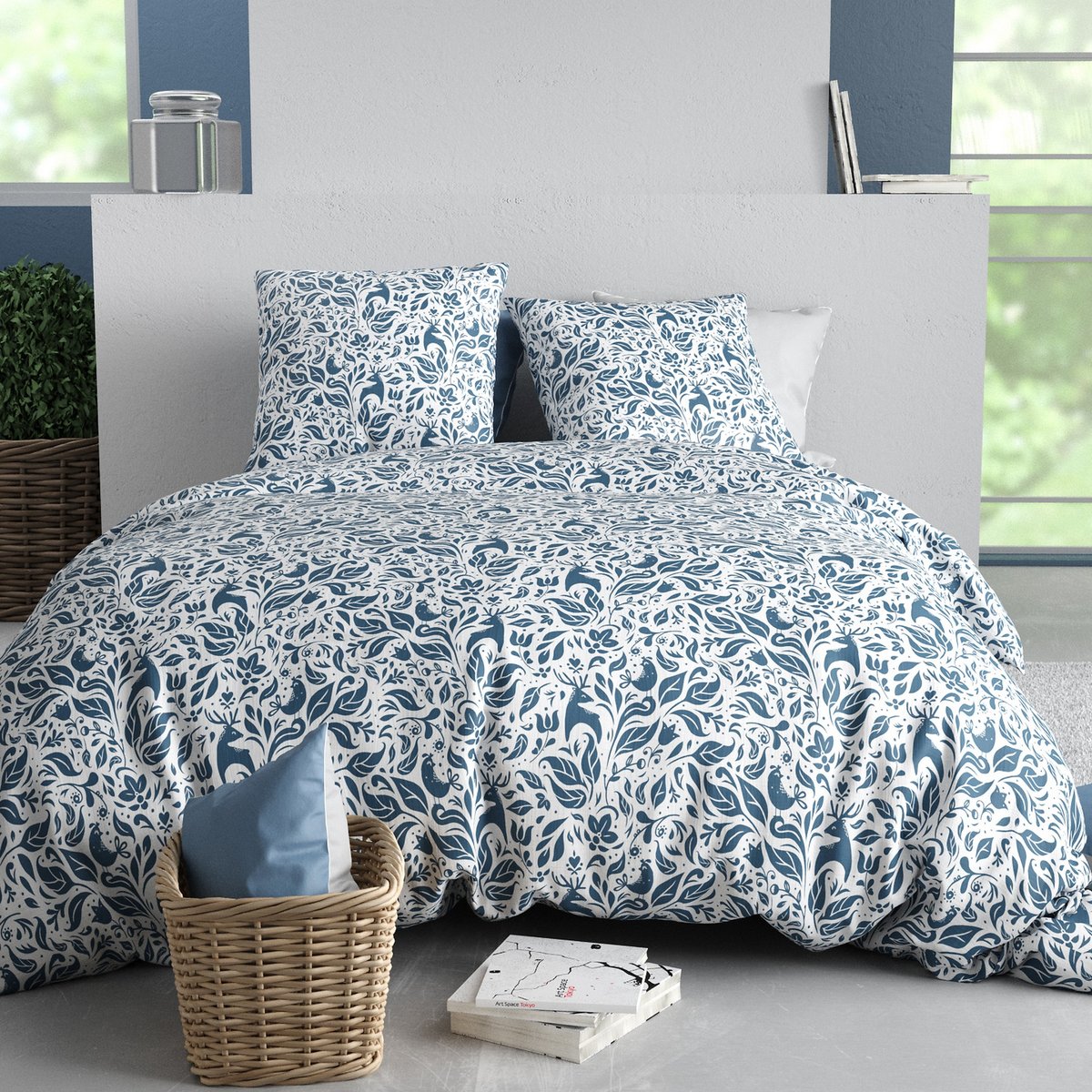 Parure de lit - Housse de couette coton 57 fils multicolore, EDEN