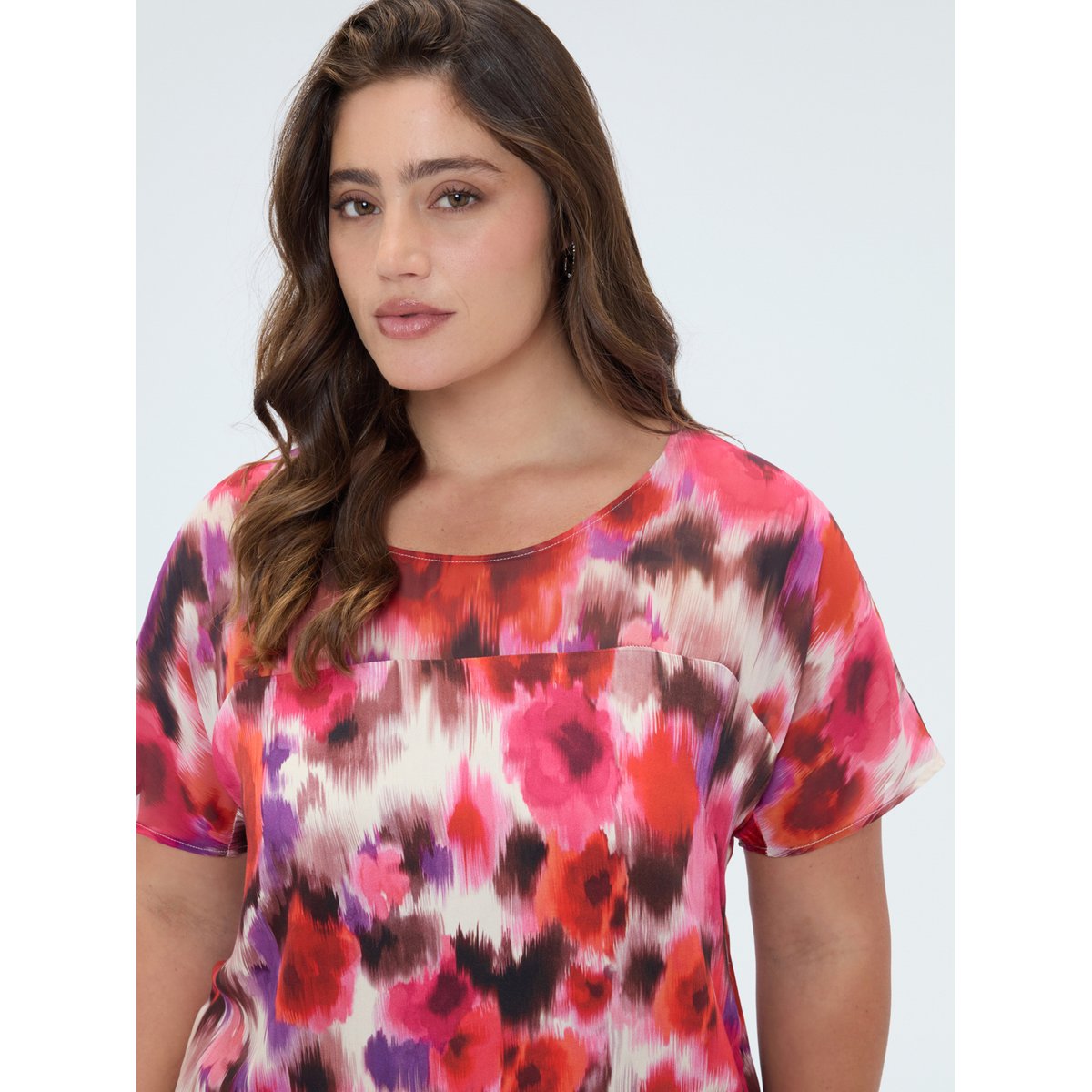 Blouse à imprimé fleuri fuchsia, FIORELLA RUBINO