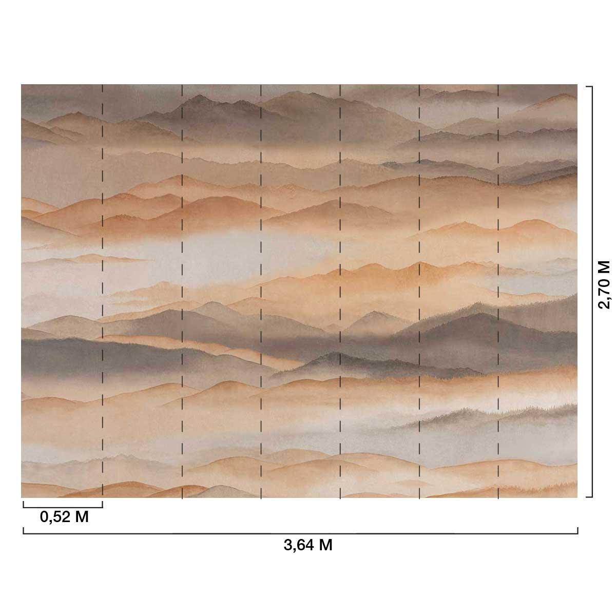 Papier peint Brume Ocrée beige, HEXOA