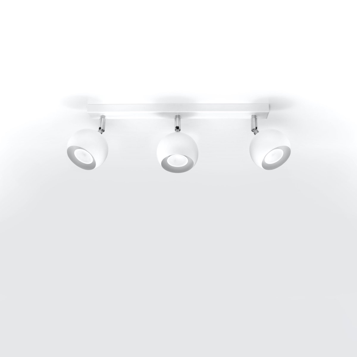 Plafonnier Acier Blanc GU10 3 Oculare blanc, EDEN