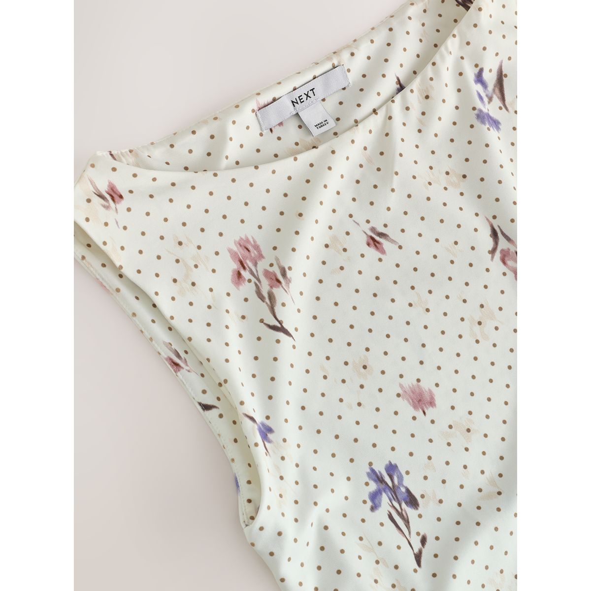 Top sans manches doux dos nu à nouer écru à pois floraux, NEXT
