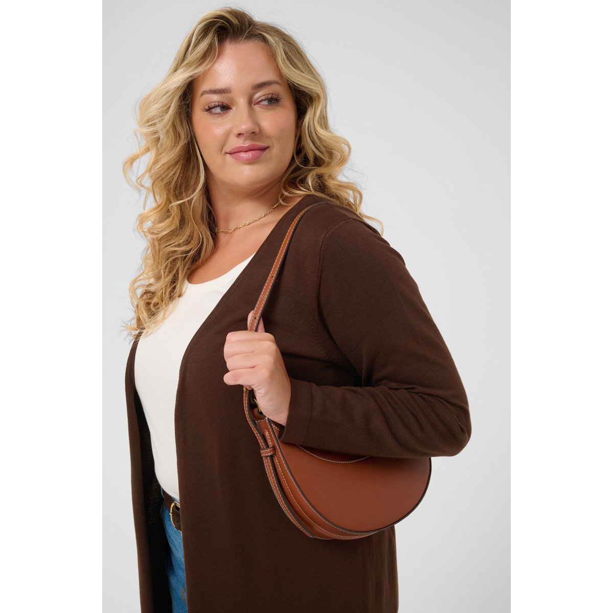 Cardigan à tricot marron coffee bean, KAFFE CURVE