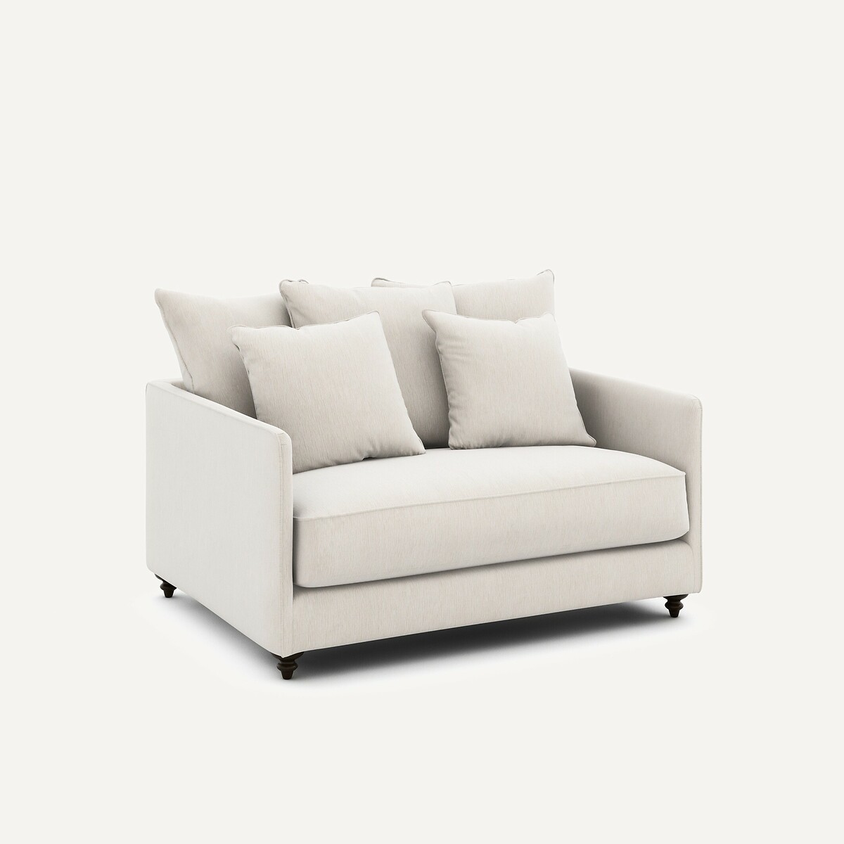 Canapé 2P convertible velours chenille, Lazare blanc, AM.PM