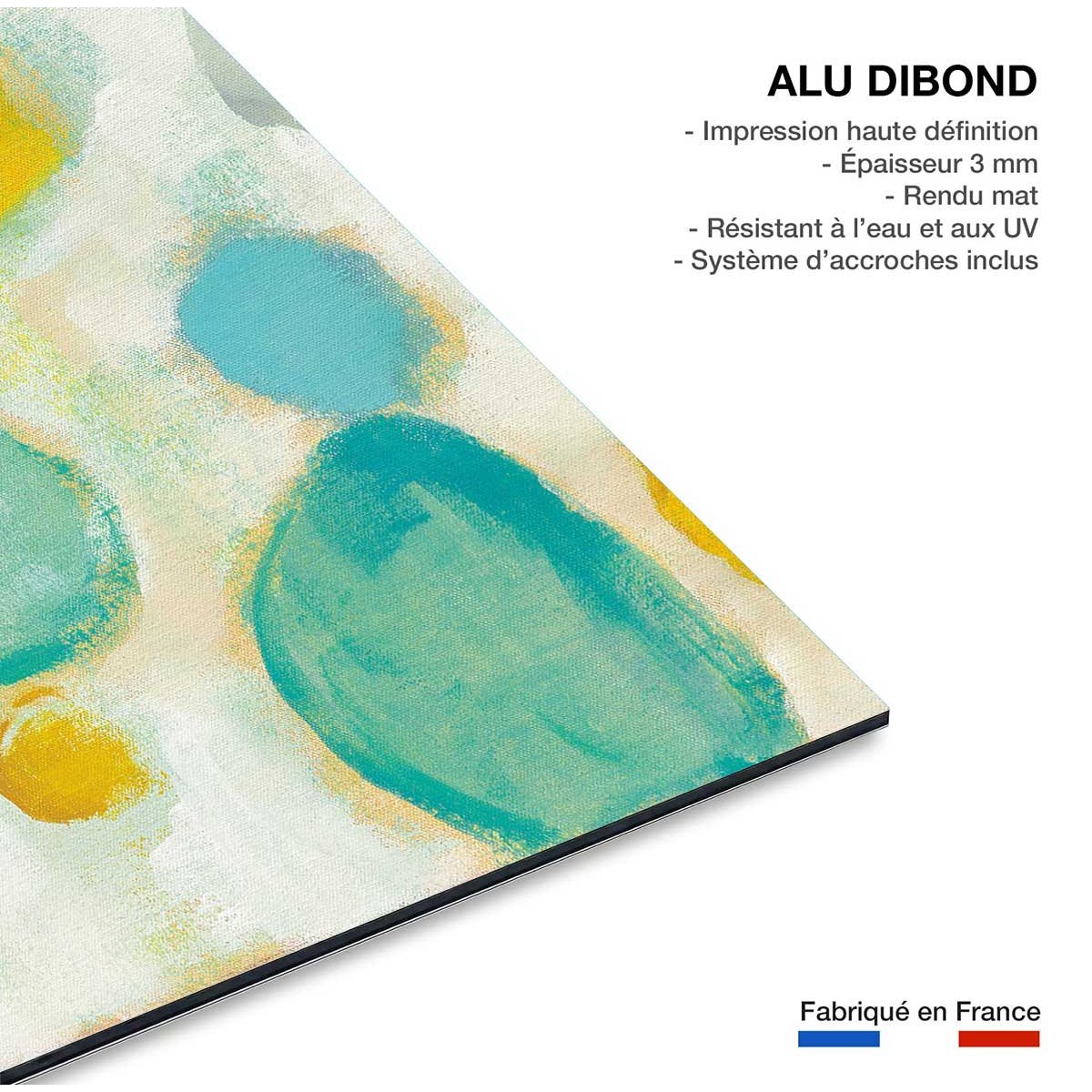 Tableau watercolor circle tableau alu dibond, HEXOA