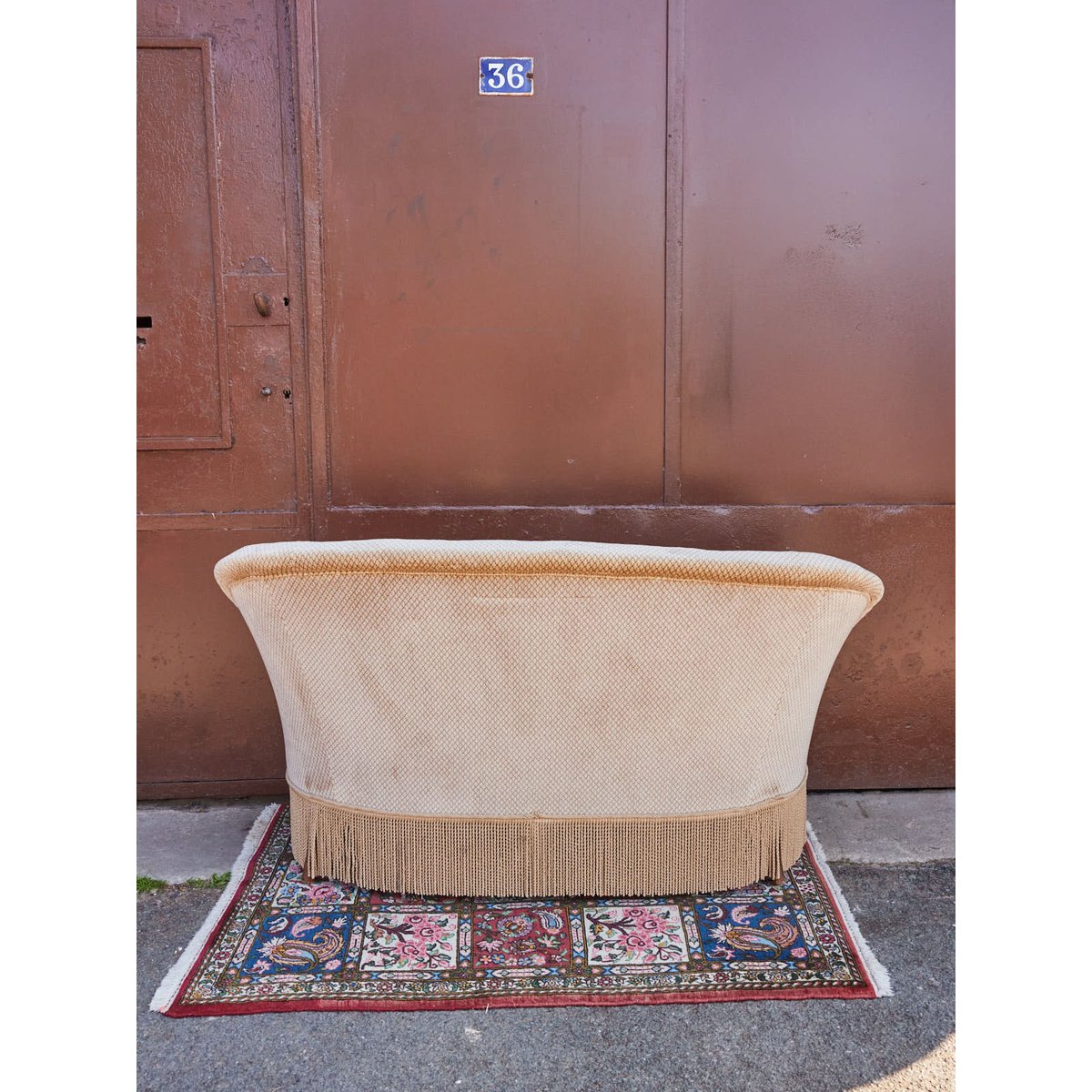 Banquette crapaud Martine N°51 - Bon état beige, DEBONGOUT