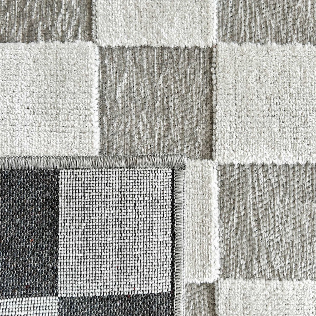 Tapis interieur à motif petit damier GARDEN gris, NAZAR RUGS