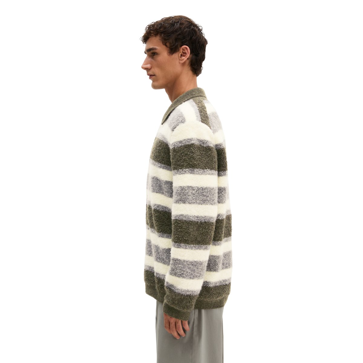 Cardigan en tissu éponge, coupe décontractée en un mélange doux de coton bio et de laine vierge gris, MARC O'POLO