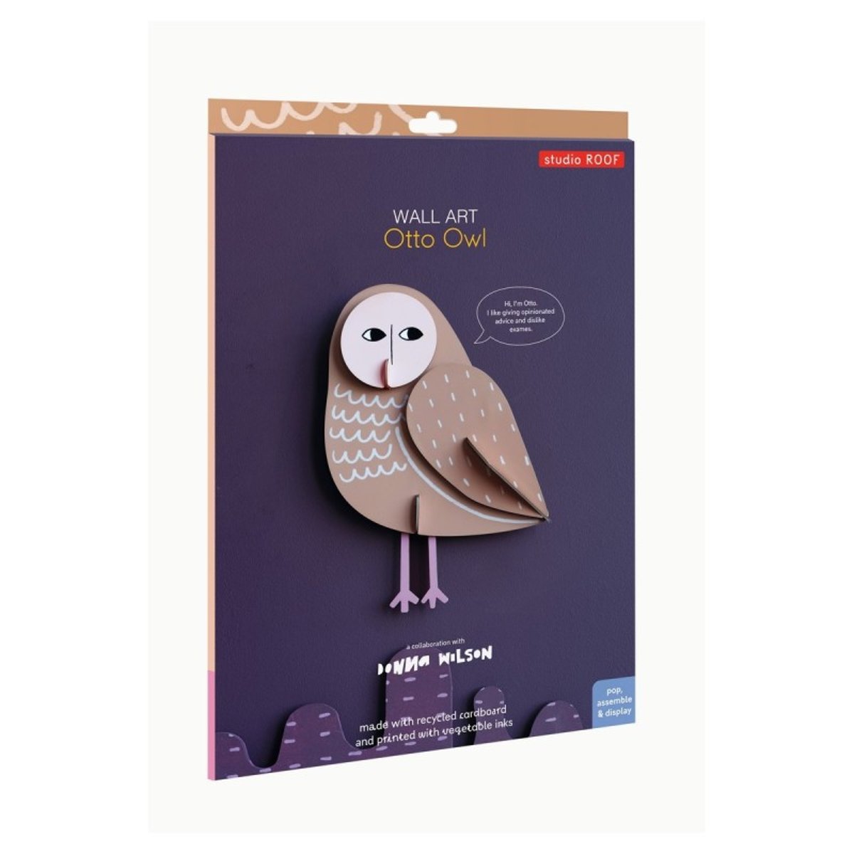 Décoration murale hibou carton Otto Owl beige, STUDIO ROOF