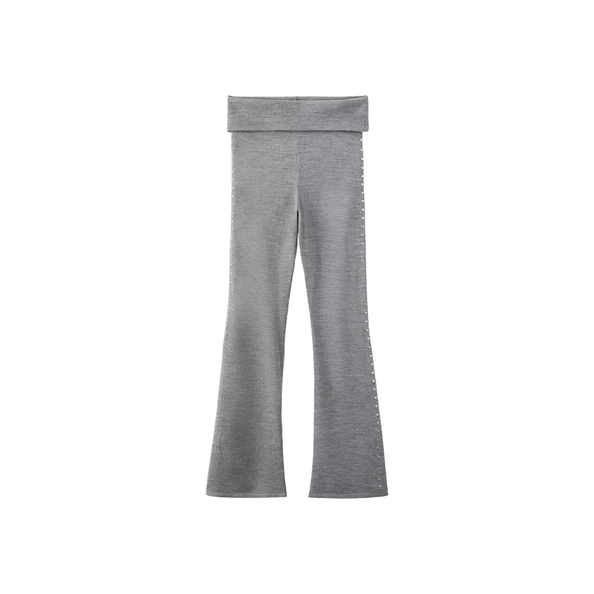 Pantalon en maille clouté gris chiné moyen, MANGO