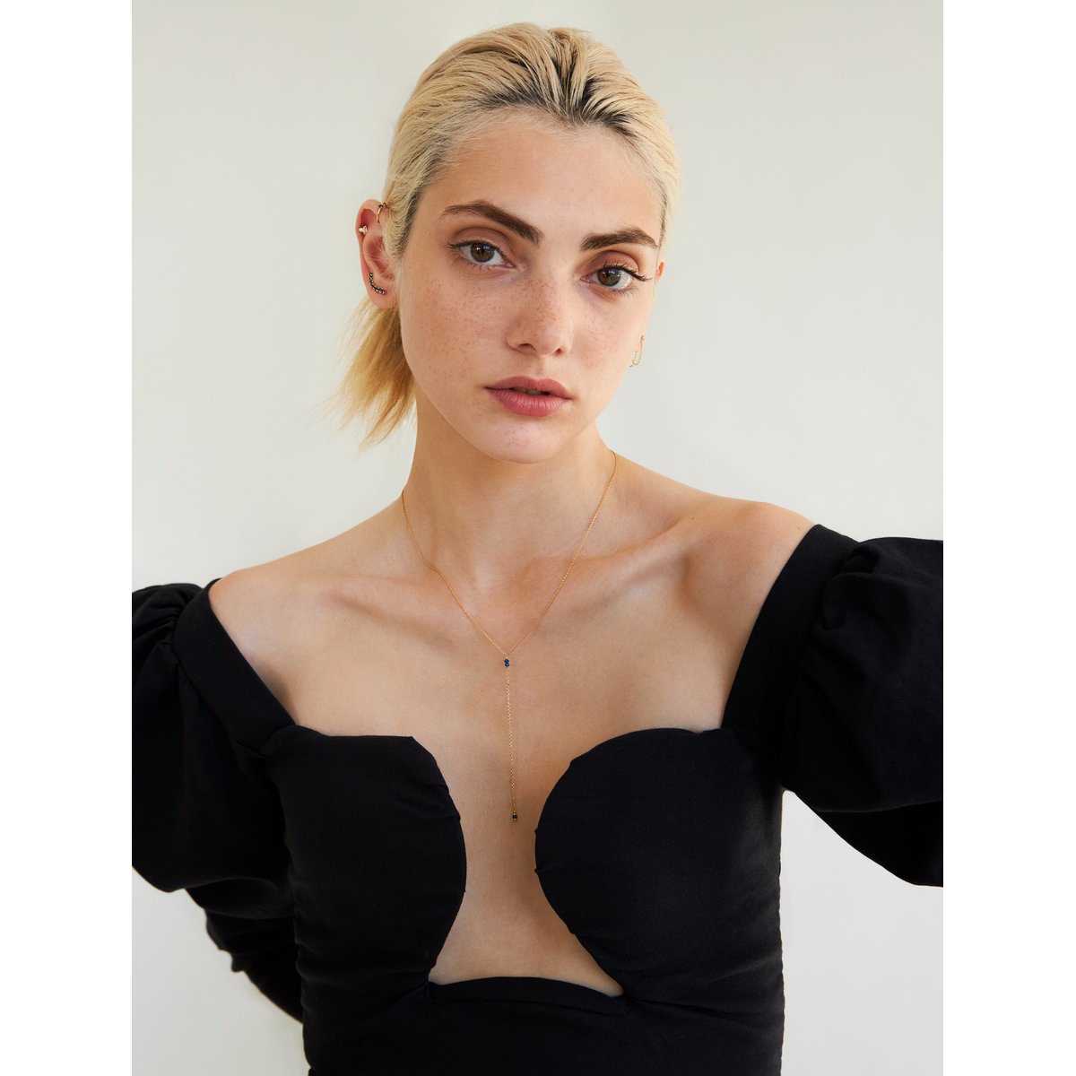 Collier cravate longue venus lapis lazuli bleu, CAROLINE NAJMAN