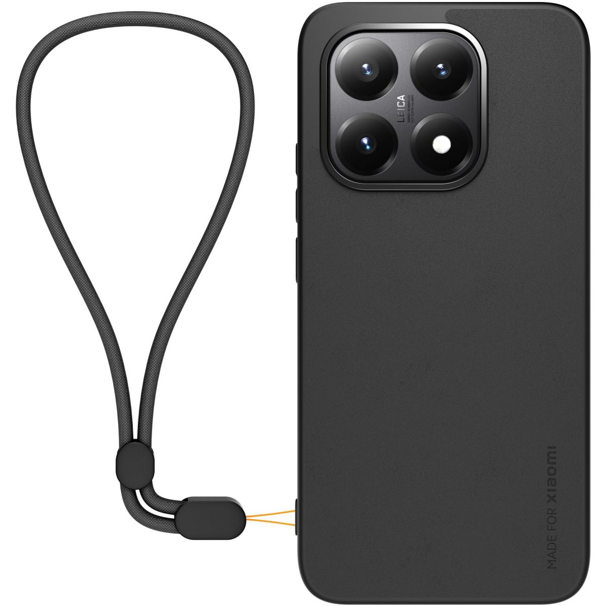 Etui avec cordon Xiaomi 15T premium Noir couleur unique, MADE FOR XIAOMI