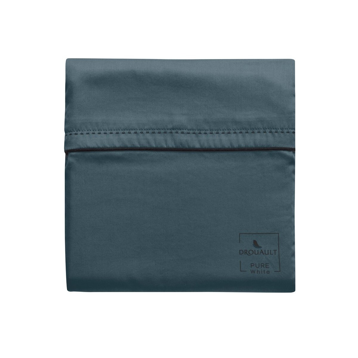 Taie D'oreiller PURE WHITE SATIN LAVÉ midnight blue/noir, DROUAULT